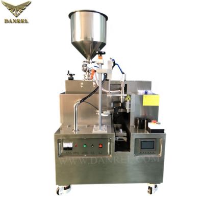 China Beverage Low Production Plastic Aluminum Pipe Manually Packing Hair Dye Cream Tube Filling And Sealing Machine With Cup for sale