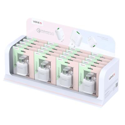 China UniversalÂ   VIDVIE Promotional Quick Charging Single Price QC3.0 USB Mobile Charger US Combination Set With Display Rack for sale