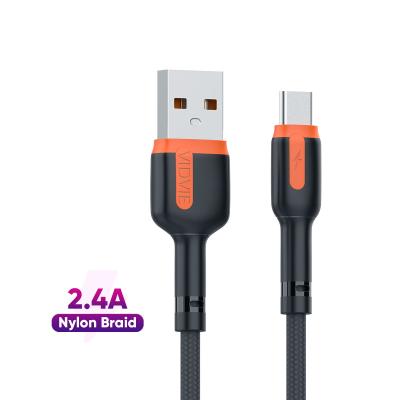 China Newest MP3/MP4 Player 2.4A USB VIDVIE 2021 Fast Date Cabo Date Data Cable C Charger Nylon Braided Type Charging Cable for sale