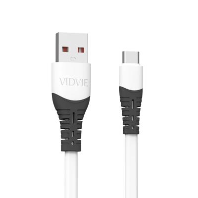 China MP3/MP4 2.1A Type C USB Player VIDVIE High Elastic Data Cable 1M White Strip Branded USB C Fast Charging Cord for sale