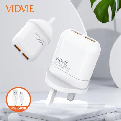 China UniversalÂ   VIDVIE PLB119v Universal Mobile Phone Charger Adapter 5V 2.4A Wall Dual USB Ports In UK Plug for sale