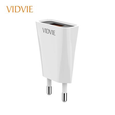 China VIDVIE Camera PLE209t USB Single Portable Cheap Mobile Phone Adapter 1.2A Electronics Wall Charger EU Plug for sale