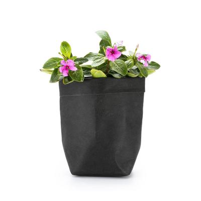 China Modern Custom Logo Household Eco-friendly Potted Plant Set Decorative Paper Flower Vase Paper Bag Flower Pot for sale