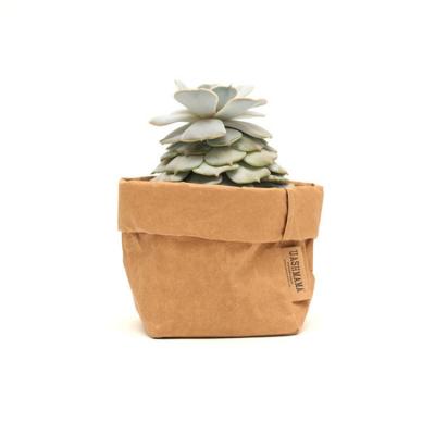 China Custom Logo Recycled Plant Eco-friendly Pot Recyclable In Paper Bag Multifunctional Home Flowerpot Kraft Paper Bag And Home Washable for sale