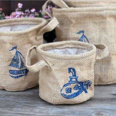 China Custom Multifunctional Growing Outdoor Plant Pot Jute Household Set Flower Pots Plant Growing Bag for sale