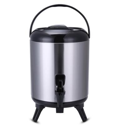 China PU foam in the middle to keep hot/cold professional bubble tea equipment stainless steel milk tea insulation bucket 8/10/12L for milk tea shop for sale