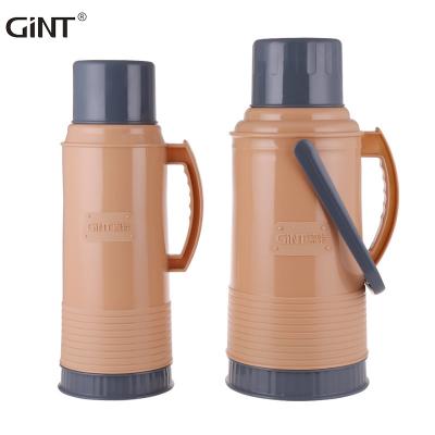 China PORTABLE Traditional Stainless Steel Glass Vacuum Liner Gint Brown Travel Thermal Water Flask for sale