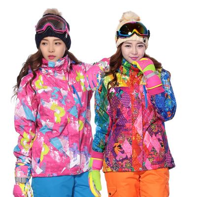 China Custom Women's Thickened Warm Professional Waterproof Printed Ski Jacket Breathable Wholesale Price for sale