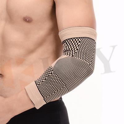 China Adjustable Elasticity Breathable Professional Elbow Wraps Protection 100% Basic Nylon Thin Adult Elastic Compression Elbow Brace Support Sports for sale