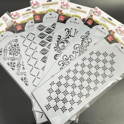 China Cake Decorating Cake Decorating Stencils Mold Templates Plastic Spray Cake Molds Biscuit Fondant Floral Dessert Decorating Molds for sale