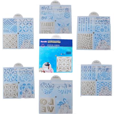 China Fun Kids Plastic Drawing Board Wheel Caliper Stencisl With 6 Unique Design Calipers for sale