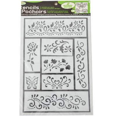 China Decoration PVC Drawing Stencils Flower Christmas Shaped Stencils for sale