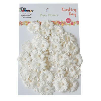 China Wholesale China Cardmaking Beautiful Mini Blackberry 48pk 25mm Decoration White Paper Flower for sale