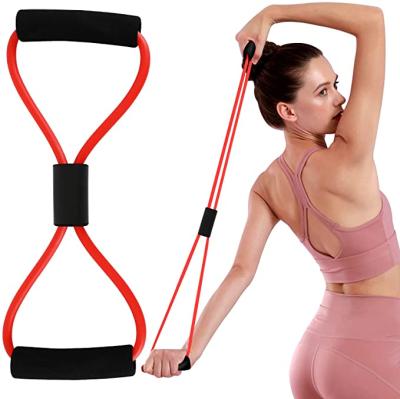 China Durable 8 Band Material Comfortable Shaped Resistance Bands For Yoga Gym Fitness Pulling 38*12cm for sale