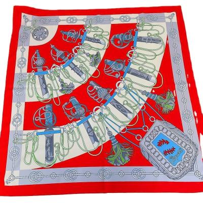 China Fashion Twill Polyester Square Horse Printed 90*90cm Spring Summer Autumn Women Square Scarf for sale