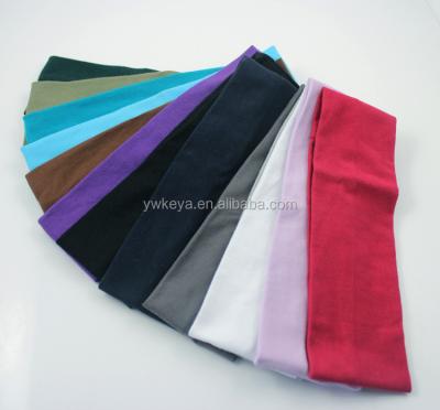 China Wholesale Good Quality Cotton Soft Elastic Fashion Yoga Wide Headband With 13 Colors for sale