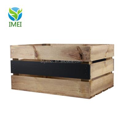 China FSC CNC cutting wooden crates cheap antique style fruit wooden crates shape wine wooden crates for sale for sale