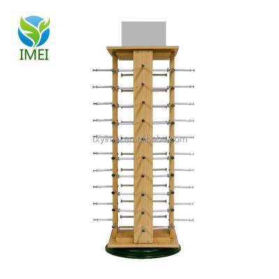 China YM5-1589 Wooden Display Counter Top 40 Pair Rotating Sunglass Display Stand Sockets for sale