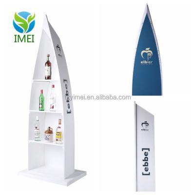 China Handmade Customized Wooden Boat Shape Wine Bottle Rack Boat Shelf IMEIID032BO for sale