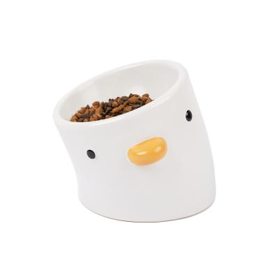 China Sustainable New Design Cat Bowl Ceramic Pet Bowls For Cats And Dogs Protects Spine From High Tipped Pets for sale