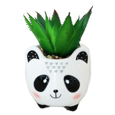 China Modern Artificial Succulent Plants Animal Ceramic Animal Flower Pot With Artificial Plant for sale