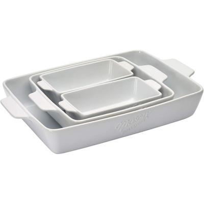 China Stocked Baking Ceramic Tray 4pcs Bakeware Promotion Mold Bakeware Sets for sale