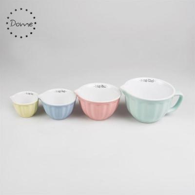 China Sustainable Measuring Tools Pastel Porcelain Ceramic Measuring Cup for sale