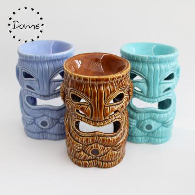 China With Candle Tiki Design Colorful Scent Ceramic Tiki Oil Burner for sale