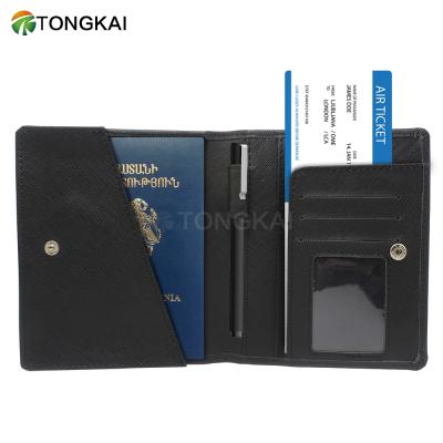 China Custom Branded Travel Durable Leather Personalized Passport Wallet Card Holder Cover for sale