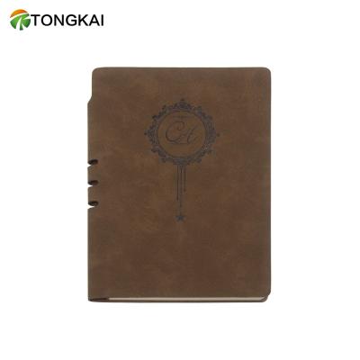 China Travel Notebook New Design Pen Slot And Ring Binder Cover Embossed LOGO Notebook Customized for sale