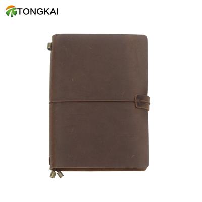 China Custom Set Travel Notebook A4 Travel Notebook Vintage Leather Cover Travelers Planner for sale