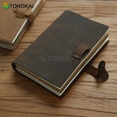 China Refillable Handmade Hardcover Vintage Antique Look Genuine Leather Bound Journal Diary Notebook for sale