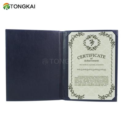 China Business Certificate Cover Stock Holder Leather College Graduation Certificate Holder for sale