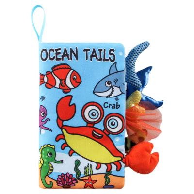 China Educational Toy Wholesale in New Design Current Baby Learning Animals Tail Early Educational Cloth Book for sale