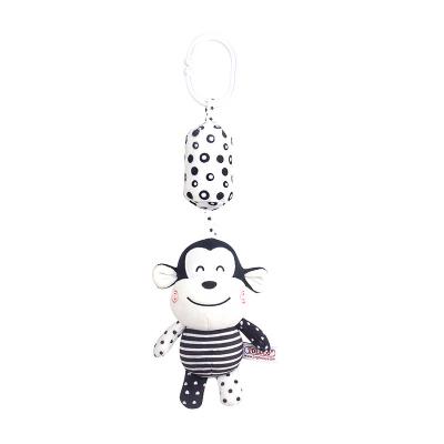 China Black And White Hanging Cartoon BB Squeakers Wind Chime/Wind Chime Baby Ring Toy T033B Monkey Embedded Bed for sale