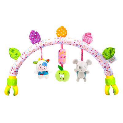 China 2020 H062A Built-in Stuffed Plush BB Mouse Cow Baby Stroller Arch Squeakers Animal Toy for sale