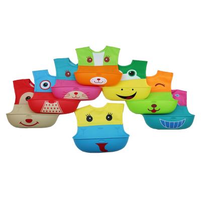 China Design Animal Antibacterial Food Grade Silicone Cartoon K050 Baby Bibs Large for sale