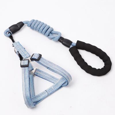 China Wholesale Customized Customer Brand Fashion Linen Cat Dog Chest Strap Pet Traction Rope Pet Leash Dog Harness for sale