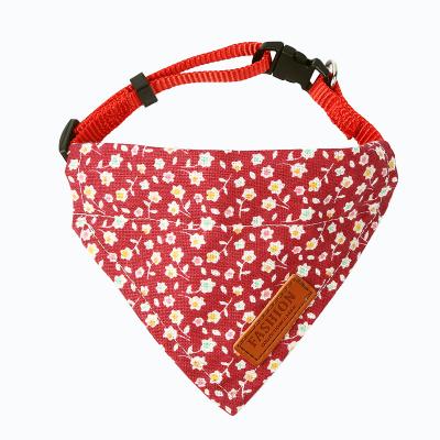 China 2020 New Design Factory Wholesale Personalized Custom Pet Cat Dog Bandana Soft Polyester Label Pet Scarf Adjustable Collar for sale