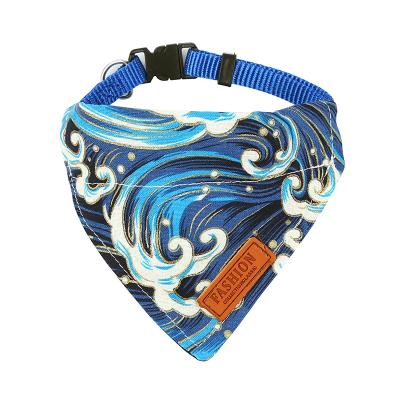 China 2020 Cheap Price Wholesale Personalized Personalized Print Japanese Cat Dog Scarf Collar Pet Dog Bandana Adjustable Collar for sale