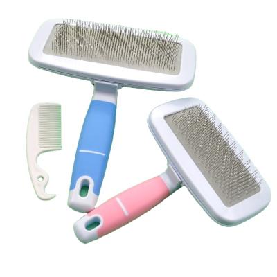 China Viable 2 in 1 Dog Cat Pet Cleaning Massage Deshedding Brush Comb, Dog Hair Grooming Brush Comb for sale