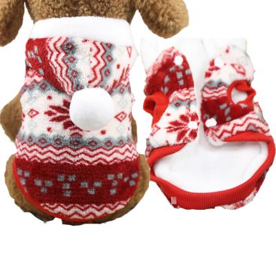 China Viable Winter Wholesale Double Layers Warm Christmas Design Holiday Pet Accessories Manufacturer Christmas Dog Clothes for sale