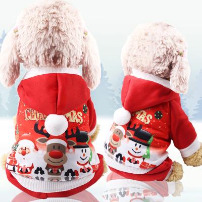 China 2020 Sustainable Winter Holiday Christmas Pet Products Dog Christmas Hoodie Clothes for sale