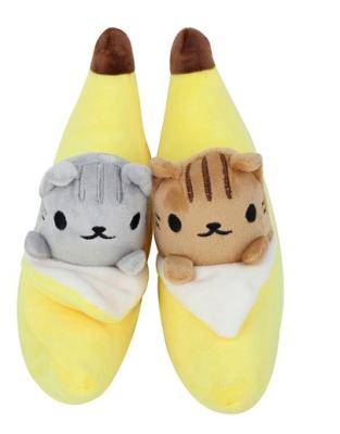 China CHStoy Funny Factory Custom Design Cute Peeled Banana Stuffed Plush Kids Toy With Little Cat Sitting Inside for sale