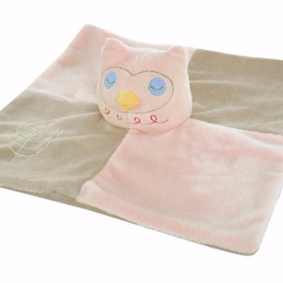 China Eco-Friendly Customized Simple Animal Comforter Blanket Owl Rest Sleeping Colorful Cartoon Plush Toy Owl Toy Blanket Baby Toys for sale