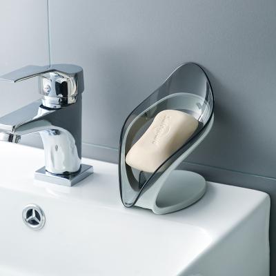 China Hot Sales Chinese Bathroom Plastic Leaf Soap Holder Drain Cup Soap Dish Box for sale