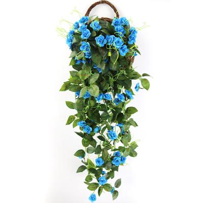 China Vintage Simulation Rose Wall Hanging Rattan Wedding Home Decoration Rose Spider Factory Fashion Wall for sale