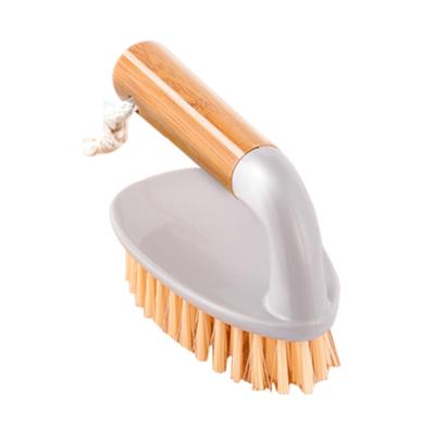 China Viable Wholesale Multifunctional Clothes Cleaning Brush With Bamboo Handle Two-in-one Household Plastic Shoe Brush With Soft Bristles for sale