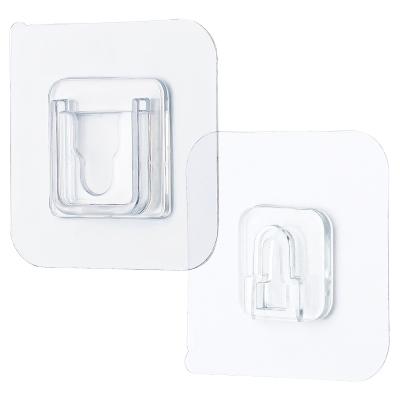 China Bathroom Wall Hooks Hanger Suction Cup Wall Double Sided Adhesive Strong Transparent Holder for Kitchen dubbelzijdig klevende haken for sale