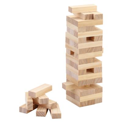 China Parent-kids Interactive Tower Game Classic Stacking Games For Kids 54pcs Wooden Toppling Stacking Game for Kids Teens for sale